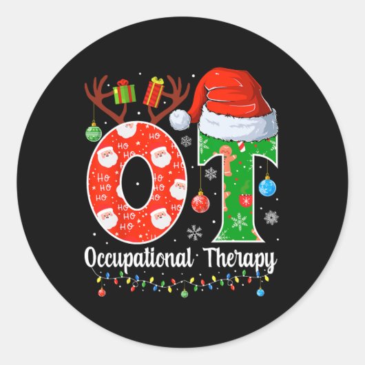 OT Kerst Ergotherapie Kerst OT Ronde Sticker (Voorkant)
