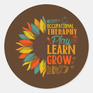 OT-MAANDAG Behandelingstherapie Zonnebloemtherapie Ronde Sticker