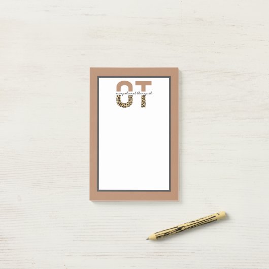 OT: Occupational Therapist Cheetah leopard print Post-it® Notes (Op bureau)
