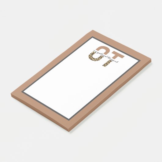 OT: Occupational Therapist Cheetah leopard print Post-it® Notes (Schuin)