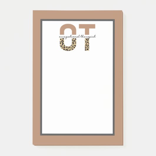 OT: Occupational Therapist Cheetah leopard print Post-it® Notes (Voorkant)