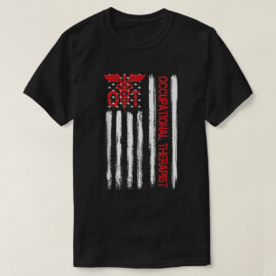 Ot Occupational Therapy American Flag Therapist Mo T-shirt