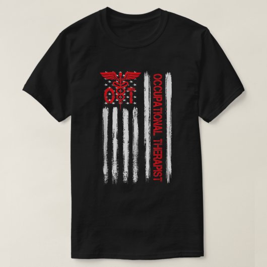 Ot Occupational Therapy American Flag Therapist T-shirt (Design voorkant)