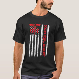 Ot Occupational Therapy American Flag Therapist T-shirt