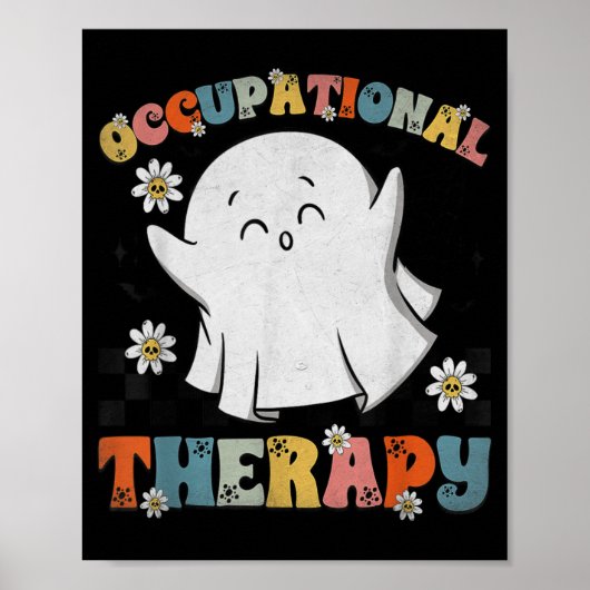 Ot Occupational Therapy Halloween Retro Ghost Ot H Poster (Voorkant)