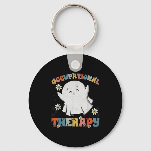 Ot Occupational Therapy Halloween Retro Ghost Ot H Sleutelhanger (Voorkant)