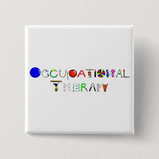 OT op het werk Vierkante Button 5,1 Cm (Voorkant)