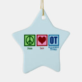 OT: Peace Love Occupational Therapy Blue Star Keramisch Ornament (Rechts)