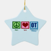 OT: Peace Love Occupational Therapy Blue Star Keramisch Ornament (Voorkant)
