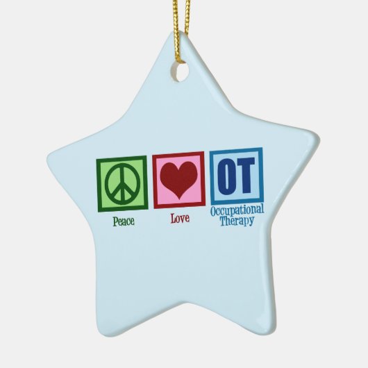 OT: Peace Love Occupational Therapy Blue Star Keramisch Ornament (Links)