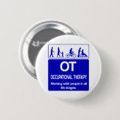 OT shirt blauw 1 exemplaar Ronde Button 5,7 Cm (Voorkant /achterkant)