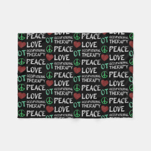 OTA Peace Love Occupational Therapist Fleece Deken