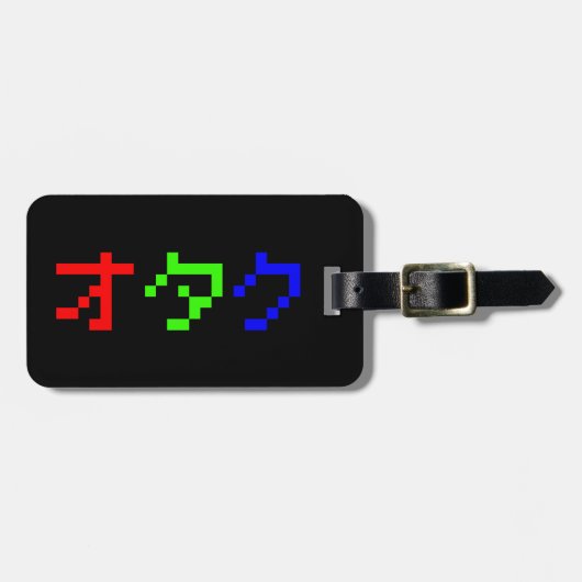 OTAKU 8-bits Pixel Japanse Katakana Bagagelabel (Voorkant horizontaal)