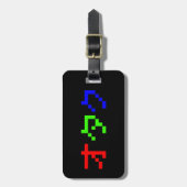 OTAKU 8-bits Pixel Japanse Katakana Bagagelabel (Voorkant verticaal)