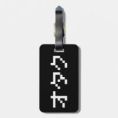 OTAKU 8-bits Pixel Japanse Katakana Bagagelabel (Achterkant verticaal)