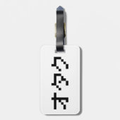 OTAKU 8-bits Pixel Japanse Katakana Bagagelabel (Achterkant verticaal)