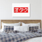 OTAKU 8-bits Pixel Japanse Katakana BLOCK Canvas Afdruk (Insitu (Slaapkamer))