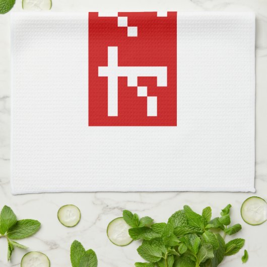 OTAKU 8-bits Pixel Japanse Katakana BLOCK Theedoek (Gevouwen)