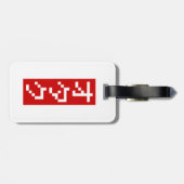 OTAKU 8-bits pixel Japanse Katakana BLOCK Verticaa Bagagelabel (Achterkant horizontaal)