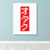 OTAKU 8-bits pixel Japanse Katakana BLOCK Verticaa Canvas Afdruk (Insitu (Houten vloer))