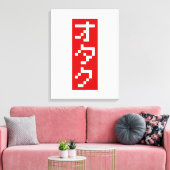 OTAKU 8-bits pixel Japanse Katakana BLOCK Verticaa Canvas Afdruk (Insitu (Woonkamer))