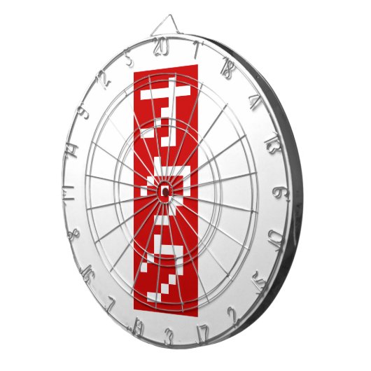 OTAKU 8-bits pixel Japanse Katakana BLOCK Verticaa Dartbord (Voorkant Rechts)
