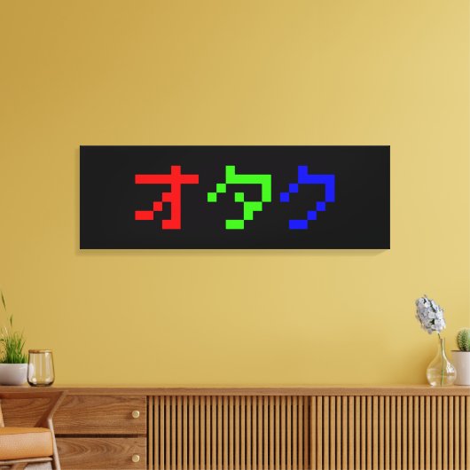 OTAKU 8-bits Pixel Japanse Katakana Canvas Afdruk (Insitu (Woonkamer))