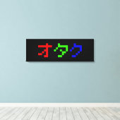 OTAKU 8-bits Pixel Japanse Katakana Canvas Afdruk (Insitu (Houten vloer))