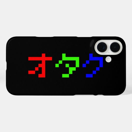 OTAKU 8-bits Pixel Japanse Katakana Case-Mate iPhone Case (Achterkant (horizontaal))