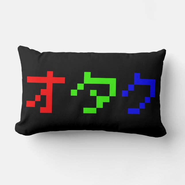OTAKU 8-bits Pixel Japanse Katakana Kussen (Voorkant)