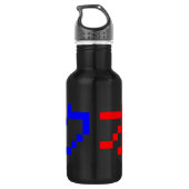 OTAKU 8-bits Pixel Japanse Katakana Waterfles (Achterkant)