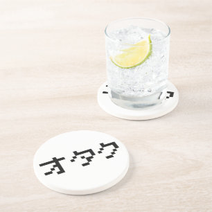 OTAKU 8-bits Pixel Japanse Katakana Zandsteen Onderzetter