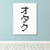 OTAKU 8-bits pixels Japanse Katakana Verticaal Canvas Afdruk (Insitu (Houten vloer))