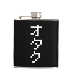 OTAKU 8-bits pixels Japanse Katakana Verticaal Heupfles