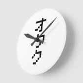 OTAKU 8-bits pixels Japanse Katakana Verticaal Ronde Klok (Hoek)