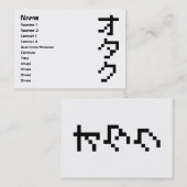 OTAKU 8-bits pixels Japanse Katakana Verticaal Visitekaartje (Voorkant / Achterkant)