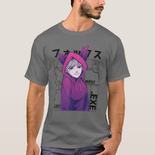 Otaku 90s verkuilt Anime Girl met Fox Ears Japan C T-shirt