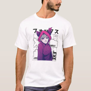 Otaku 90s verkuilt Anime Girl met Fox Ears Japan C T-shirt