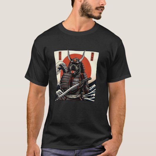 Otaku Cane Corso hond Samurai T-shirt (Voorkant)