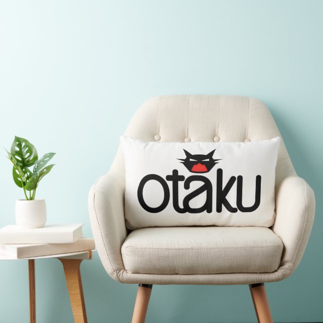 Otaku Cat Funny Slogan Kussen (Stoel)