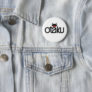 Otaku Cat Funny Slogan Ronde Button 5,7 Cm