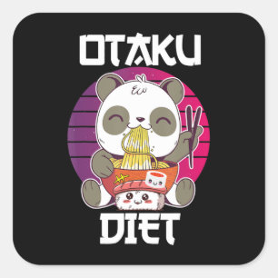 Otaku Diet Oanda Ramen Sushi Manga CosplayOotaku Vierkante Sticker