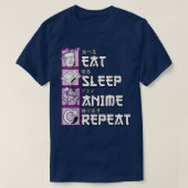Otaku Eat Sleep Anime Herhaal Cute Manga Animes T-shirt (Design voorkant)