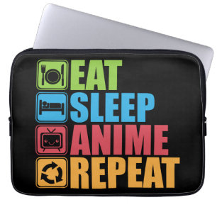Otaku - Eten, Slapen, Anime, Herhalen - Manga, Gra Laptop Sleeve