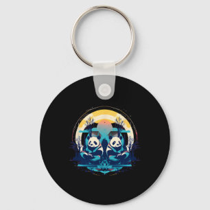 Otaku Kawaii Anime Spirituele en Mediterende Panda Sleutelhanger