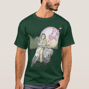 Otaku Manga Anime Girl Japanse Cherry Blossom Sak T-shirt