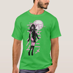 Otaku Manga Anime Girl Japanse Cherry Blossom Sak T-shirt
