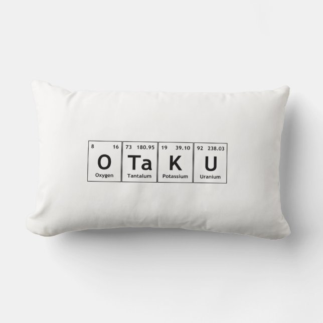 OTaKU Periodic Table Elements Word Chemistry atoms Kussen (Voorkant)