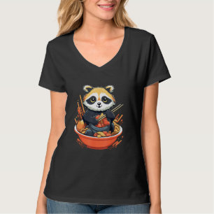 Otaku Raccoon Eet Japans Eten Ramen Noodles 13 T-shirt