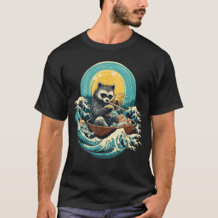 Otaku Raccoon Eet Japans Eten Ramen Noodles 7 T-shirt
